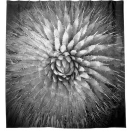 Agave Abstract zwart-wit douchegordijn