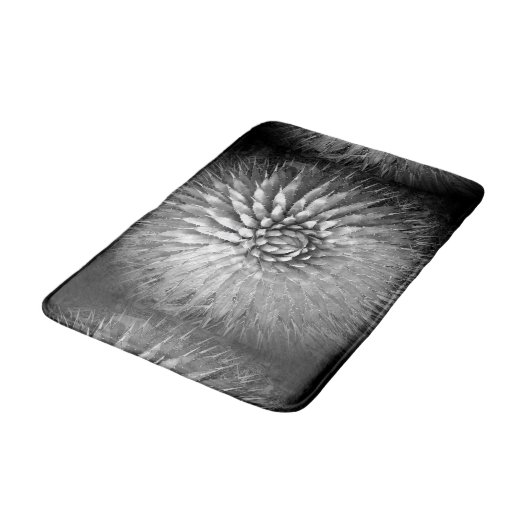 Agave Abstracte zwart-wit pluche badmat (Gekanteld)