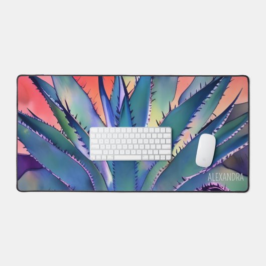 Agave bij zonsondergang bureaumat (Keyboard & Muis)