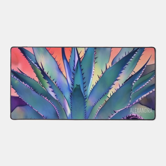 Agave bij zonsondergang bureaumat (Voorkant)