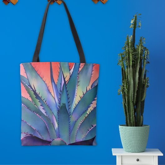 Agave bij zonsondergang tote bag