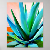 Agave blauw en groen plant poster (Voorkant)