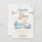  Agave Blue Green Cowboy Bedankt Card (Voorkant)