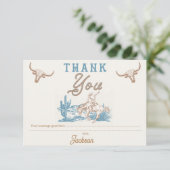  Agave Blue Green Cowboy Bedankt Card Kaart (Staand voorkant)