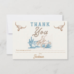 Agave Blue Green Cowboy Bedankt Card Kaart