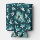 Agave cactus, abstracte blauwe natuur blikjeskoeler (Achterkant)