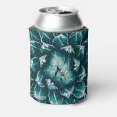 Agave cactus, abstracte blauwe natuur blikjeskoeler (Blikje Achterkant)