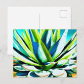 Agave groen plant met blauwe lucht briefkaart (Voorkant / Achterkant)
