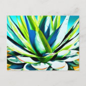 Agave groen plant met blauwe lucht briefkaart (Voorkant)