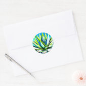 Agave groen plant met blauwe lucht ronde sticker (Envelop)