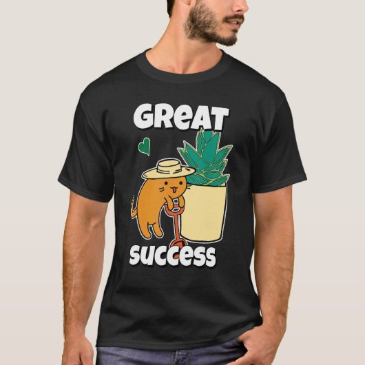 Agave Kat Schep En Vetplantentuin T-shirt (Voorkant)