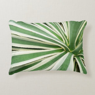Agave Plant Green en White Striped Accent Kussen