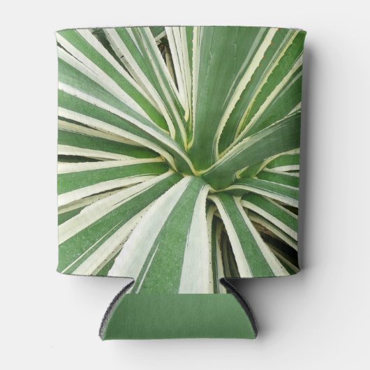 Agave Plant Green en White Striped Blikjeskoeler (Voorkant)
