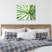 Agave Plant Green en White Striped Canvas Afdruk (Insitu (Slaapkamer))