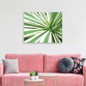 Agave Plant Green en White Striped Canvas Afdruk (Insitu (Woonkamer))