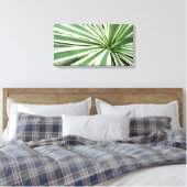 Agave Plant Green en White Striped Canvas Afdruk (Insitu (Slaapkamer))