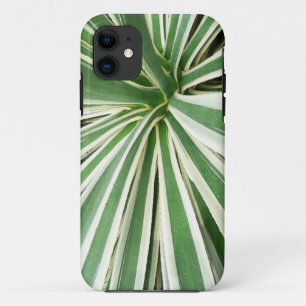 Agave Plant Green en White Striped iPhone 11 Hoesje