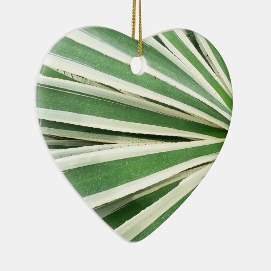 Agave Plant Green en White Striped Keramisch Ornament (Rechts)