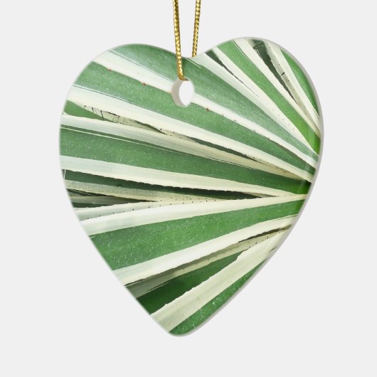 Agave Plant Green en White Striped Keramisch Ornament (Links)