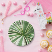 Agave Plant Green en White Striped Papieren Bordje (Feest)