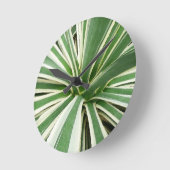 Agave Plant Green en White Striped Ronde Klok (Hoek)