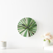 Agave Plant Green en White Striped Ronde Klok (Huis)