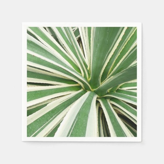 Agave Plant Green en White Striped Servet (Voorkant)