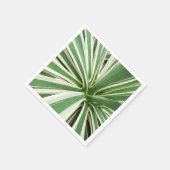 Agave Plant Green en White Striped Servet (Hoek)