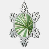 Agave Plant Green en White Striped Tin Sneeuwvlok Ornament (Rechts)