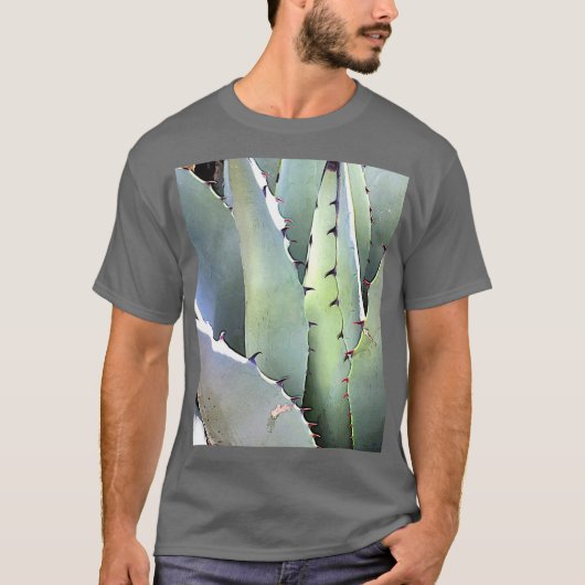 Agave Plant Succulent Blue Cacti Tequila woestijn T-shirt (Voorkant)