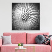 Agave Spikes Black en White Southwest Canvas Afdruk (Insitu (Woonkamer))