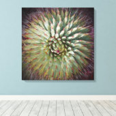 Agave Spikes Green Fine Art Square Canvas Afdruk (Insitu (Houten vloer))
