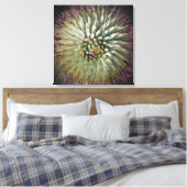 Agave Spikes Green Fine Art Vierkant Canvas Afdruk (Insitu (Slaapkamer))