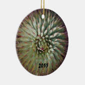 Agave Spikes Groene en Paarse Vakantie Keramisch Ornament (Rechts)