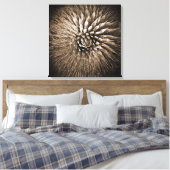 Agave Spikes Sepia Print op Canvas 22" x 22" (Insitu (Slaapkamer))