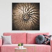 Agave Spikes Sepia Print op Canvas 22" x 22" (Insitu (Woonkamer))