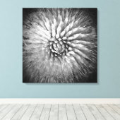 Agave Spikes Zwart en Wit Zuidwesten Canvas Afdruk (Insitu (Houten vloer))