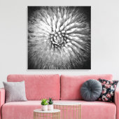 Agave Spikes Zwart en Wit Zuidwesten Canvas Afdruk (Insitu (Woonkamer))