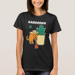 Agave Succulent En Kat Kweker Botanisch Hart T-shirt