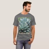 Agave Succulent Plant Cactus Green sage grijs T-shirt (Voorkant volledig)