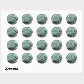Agave Succulent Plant Cactus Green sage Ronde Sticker (Vel)