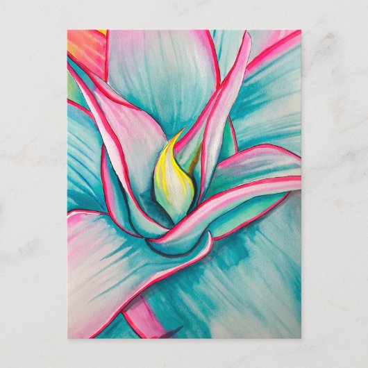 Agave succulente waterverf kunst briefkaart (Voorkant)