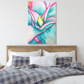 Agave succulente waterverf kunst canvas afdruk (Insitu (Slaapkamer))