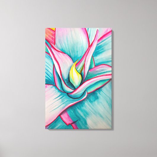Agave succulente waterverf kunst canvas afdruk (Voorkant)