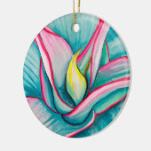 Agave succulente waterverf kunst keramisch ornament (Links)