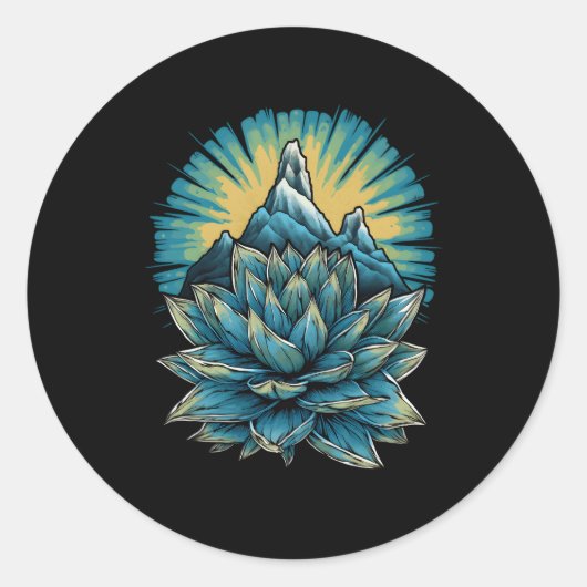 Agave Titanota Royal Agave Chalk Agave Succulent P Ronde Sticker (Voorkant)