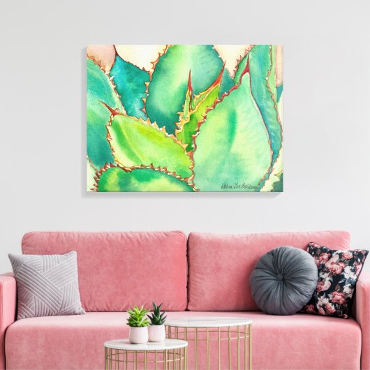 Agave Waterverf door Debra Lee Baldwin Canvas Afdruk (Insitu (Woonkamer))