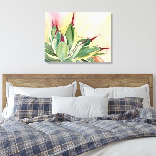 Agave Waterverf door Debra Lee Baldwin Canvas Afdruk (Insitu (Slaapkamer))