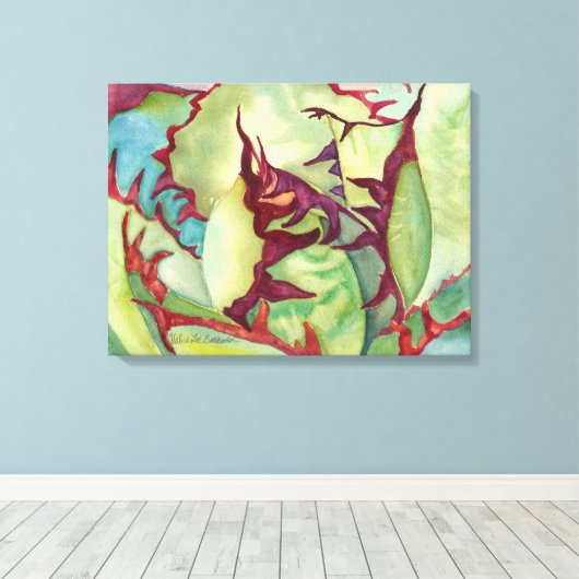 Agave Waterverf door Debra Lee Baldwin Canvas Afdruk (Insitu (Houten vloer))