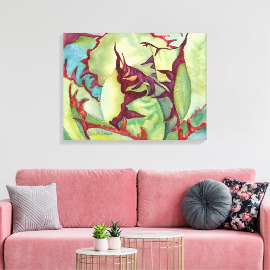 Agave Waterverf door Debra Lee Baldwin Canvas Afdruk (Insitu (Woonkamer))